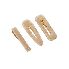 Set of Three Gold Sparkle Resin Clips