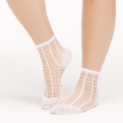 Windowpane Sheer Anklet Socks