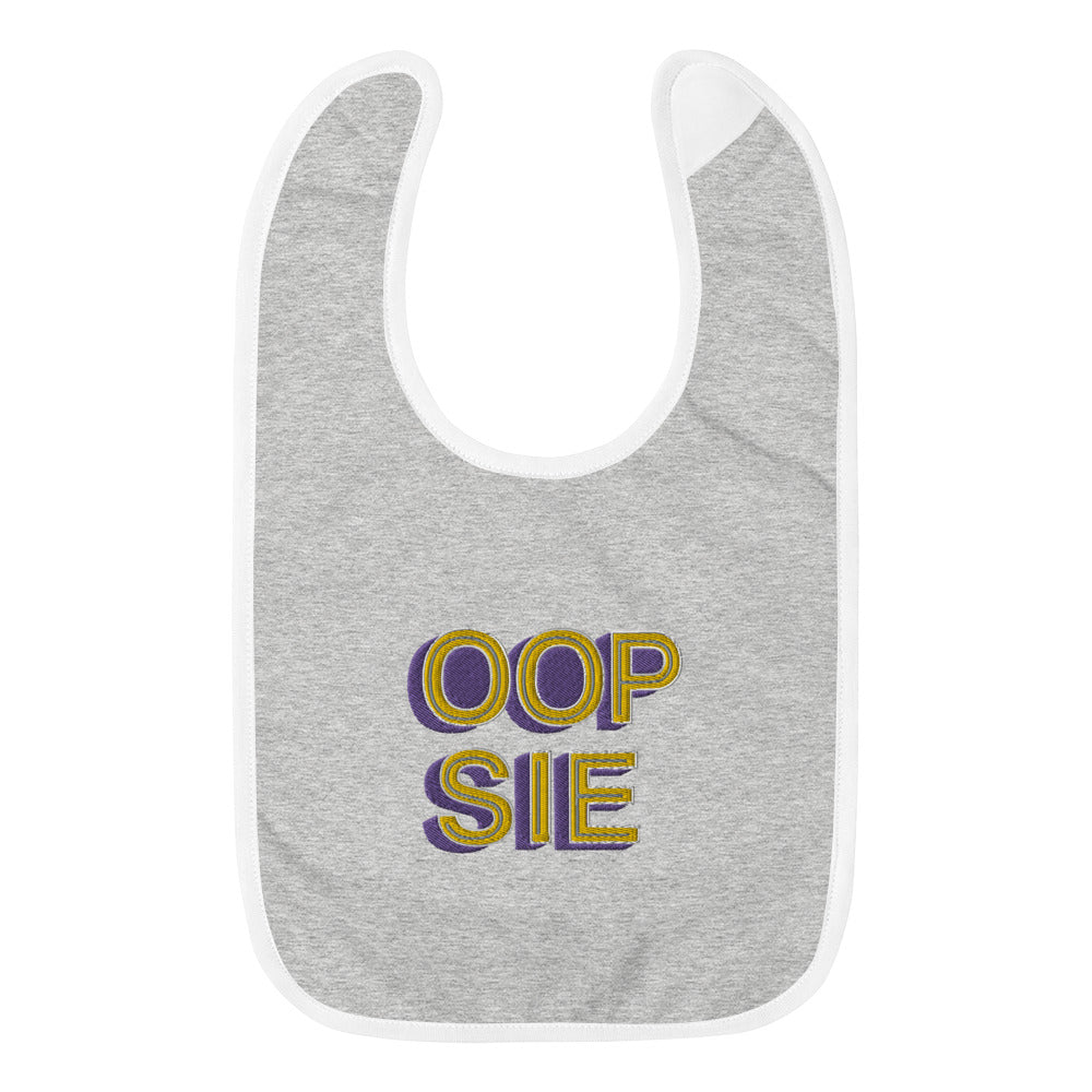 OOPSIE Embroidered Baby Bib