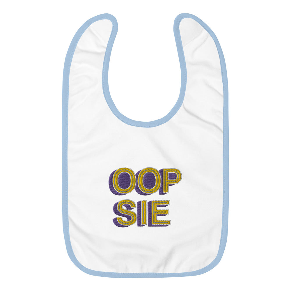 OOPSIE Embroidered Baby Bib