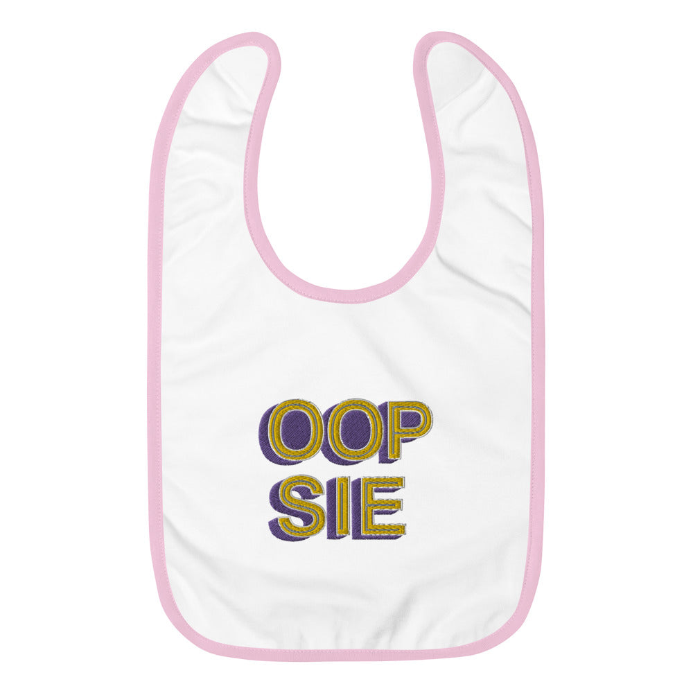 OOPSIE Embroidered Baby Bib