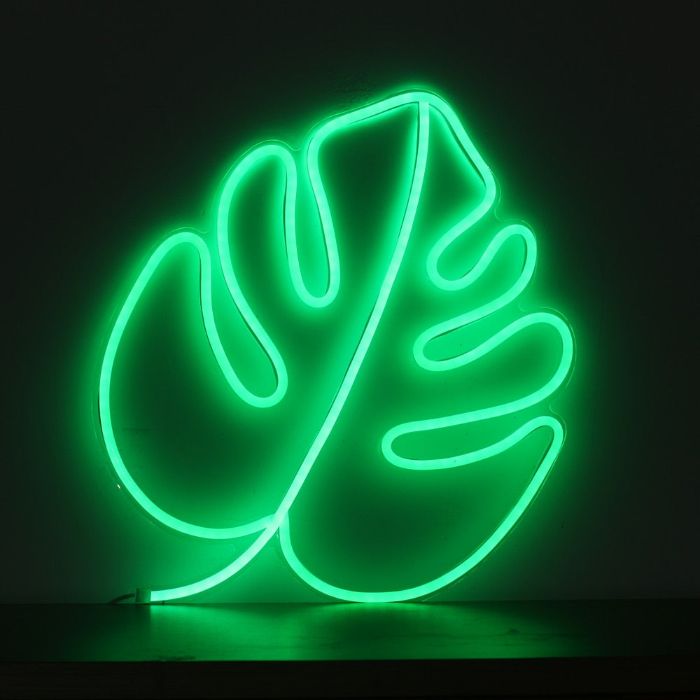 Monstera Leaf LED Neon Wall Sign - Cocus Pocus