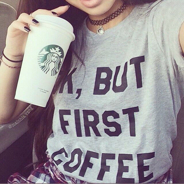 OK BUT FIRST COFFEE T-shirt - Cocus Pocus